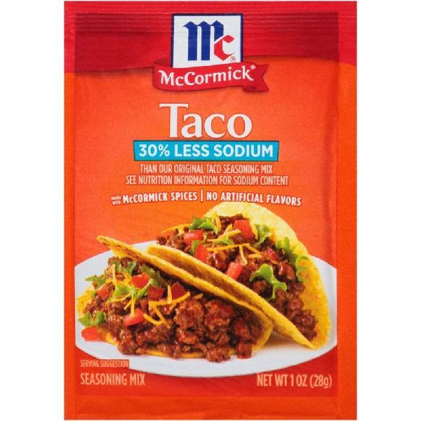 Mccormick Taco Seasoning Less Sodium 1 Ounce Size - 12 Per Case.