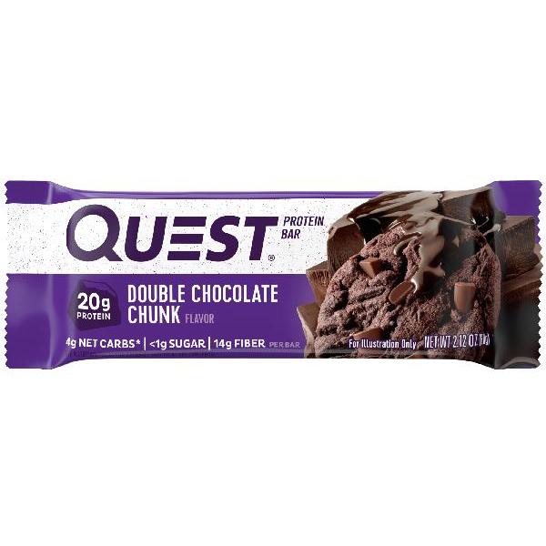 Quest Bar Double Chocolate Chunk 2.12 Ounce Size - 144 Per Case.