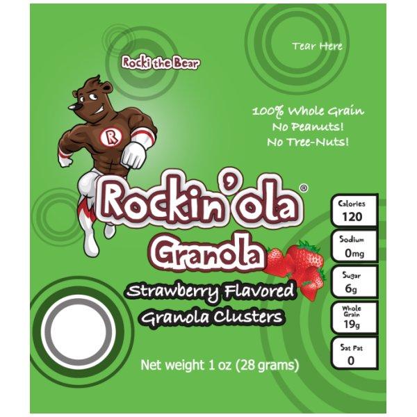 Rockin'ola Strawberry Granola With Mini Marshmallow 30 Grams Each - 250 Per Case.