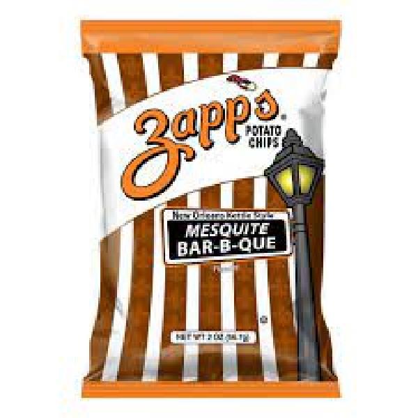 Zapp's Potato Chips Mesquite Bar-B-Que Chips 2 Ounce Size - 25 Per Case.