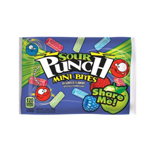 Sour Punch Bites Share Me Assorted Casecaddybag 3.5 Ounce Size - 144 Per Case.