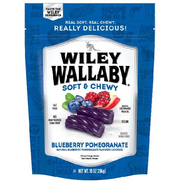Wiley Wallaby Blueberry Pomegranate Liquorice 10 Ounce Size - 10 Per Case.