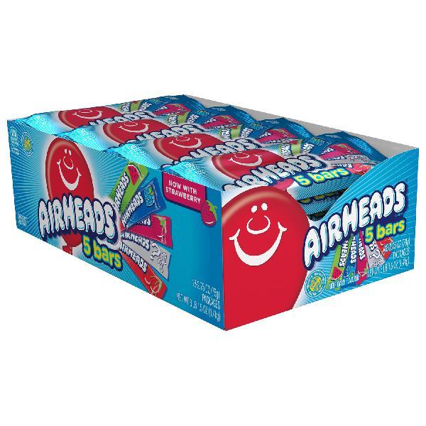 Airheads Individually Wrapped Full Size Candybars Flavor Variety Pack Bulk 2.75 Ounce Size - 144 Per Case.