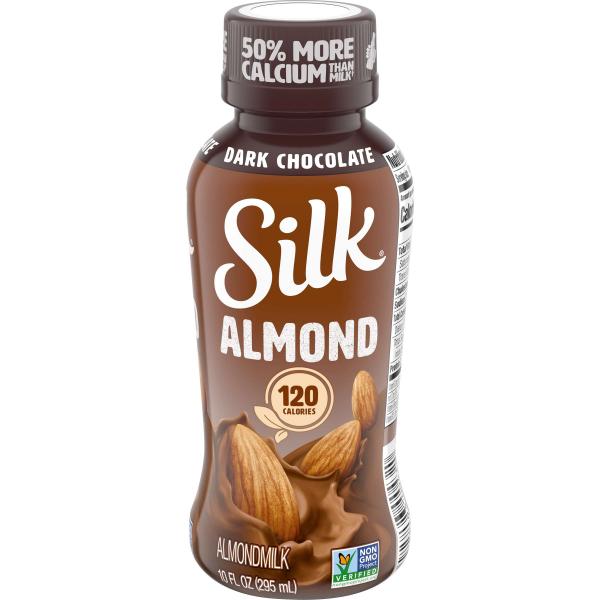 Silk Aseptic Dark Chocolate Almond Milk 10 Fluid Ounce - 12 Per Case.