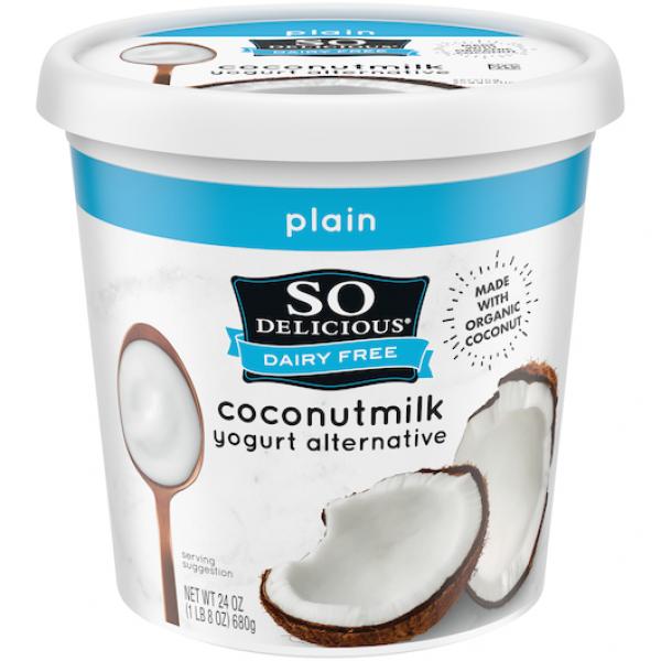 So Delicious Cultured Coconut Plain Yogurt Made With Organic Coconut 24 Ounce Size - 6 Per Case.