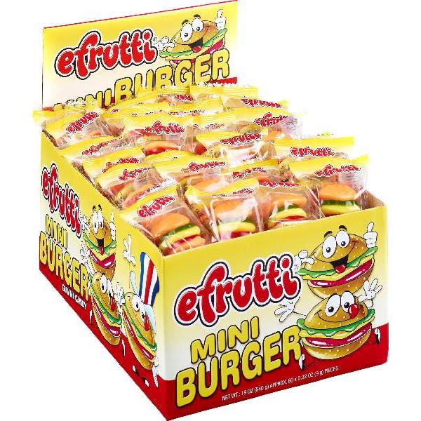 Efrutti Mini Burger 0.32 Ounce Size - 480 Per Case.