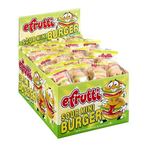 Efrutti Sour Mini Burger 0.32 Ounce Size - 480 Per Case.
