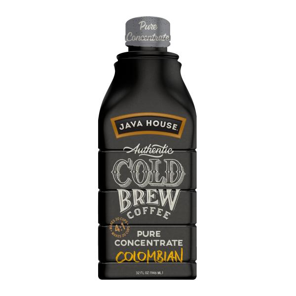 Java House Authentic Cold Brew Colombian Black Concentrate 32 Ounce Size - 6 Per Case.