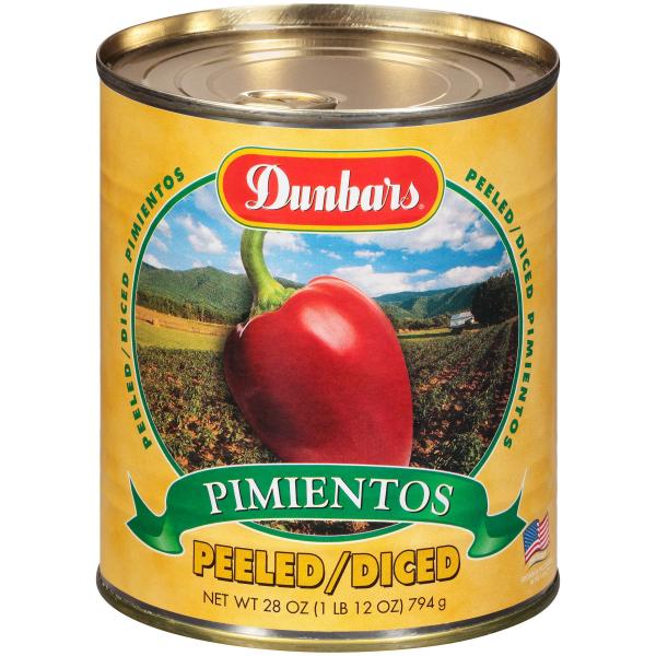 Dunbar Diced Peeled Pimientos 1 Each - 12 Per Case.