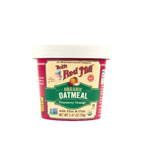 Bob's Red Mill Organic Orange Cranberry Oatmeal Cup 2.47 Ounce Size - 12 Per Case.
