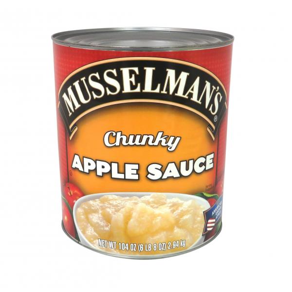 Musselman's Chunky Apple Sauce Cane Sweetened Cans 104 Ounce Size - 3 Per Case.