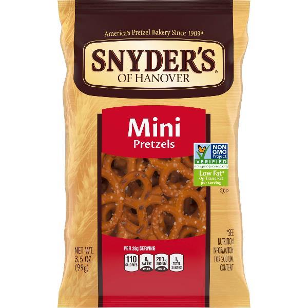 Snyder's Of Hanover Mini Pretzels 3.5 Ounce Size - 8 Per Case.