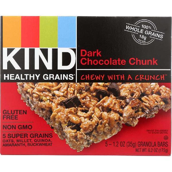 Kind Healthy Snacks Dark Chocolate Chunk Granola Bar 1.2 Ounce Size - 72 Per Case.