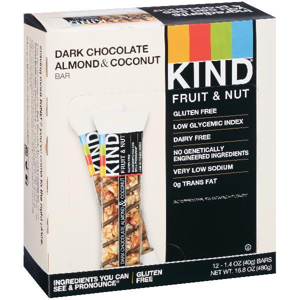 Kind Snacks Dark Chocolate Almond & Coconutbar 1.4 Ounce Size - 72 Per Case.
