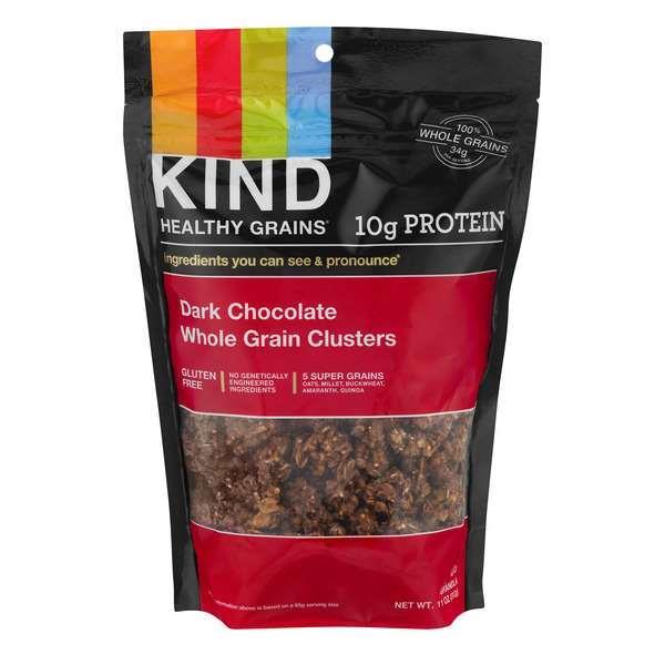Kind Snacks Dark Chocolate Whole Grain Granola Clusters 11 Ounce Size - 6 Per Case.