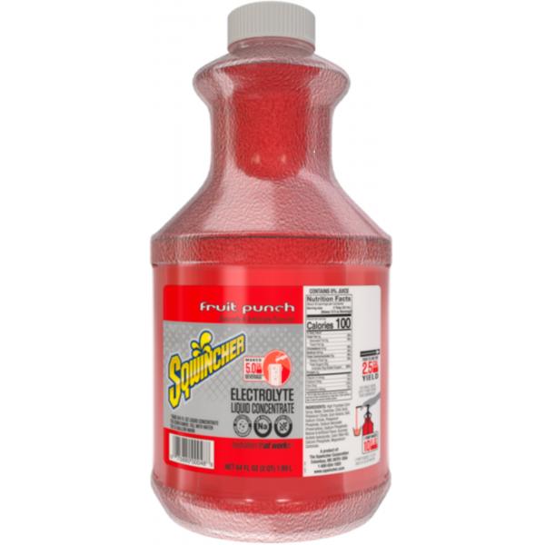 Sqwincher® Electrolyte Liquid Concentrate Fruit Punch Mix 64 Fluid Ounce - 6 Per Case.