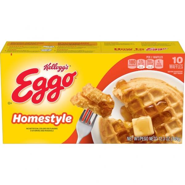 Kellogg's Eggo Homestyle Waffle 12.3 Ounce Size - 8 Per Case.