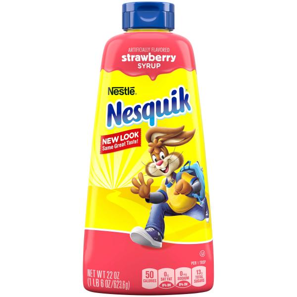 Nestle Nesquik Milk Flavoring Strawberry Syrup 22 Ounce Size - 6 Per Case.