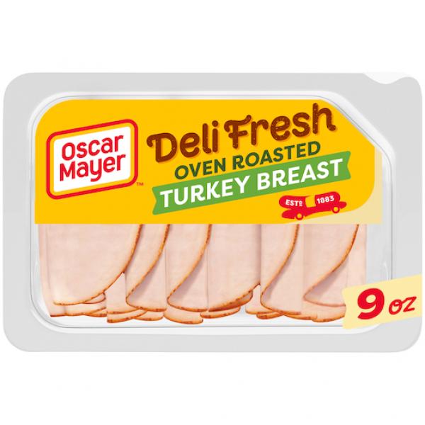 Oscar Mayer Deli Shaved Oven Roasted Turkey Breast, 9 Ounce Size - 8 Per Case.
