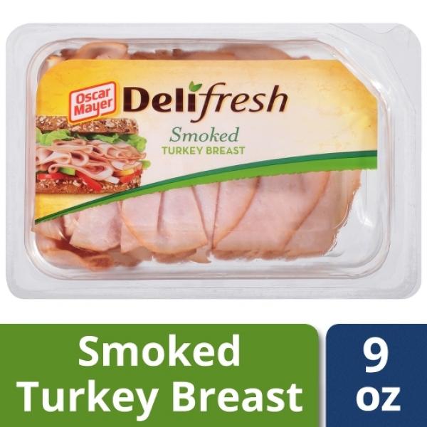 Oscar Mayer Deli Shaved Smoked Turkey Breast, 9 Ounce Size - 8 Per Case.