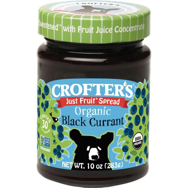 Crofters Organic Spread Fruit Currant Black 10 Ounce Size - 6 Per Case.