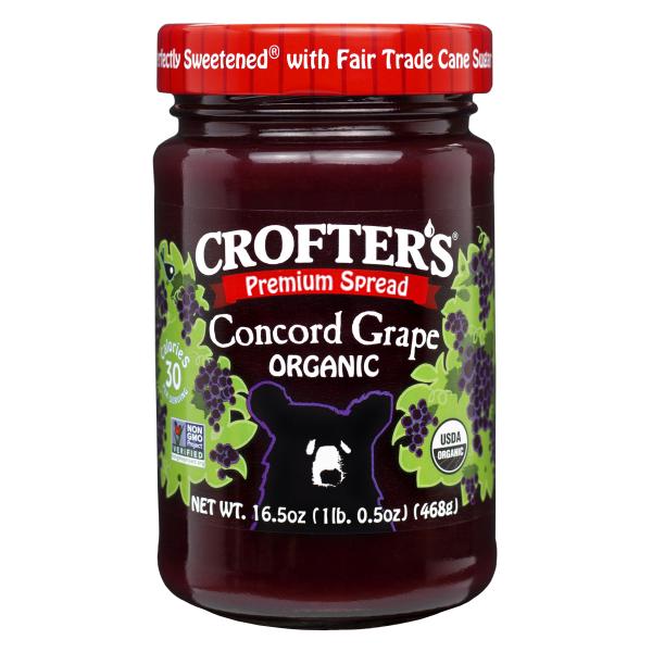 Crofters Organic Spread Premium Grape 16.5 Ounce Size - 6 Per Case.