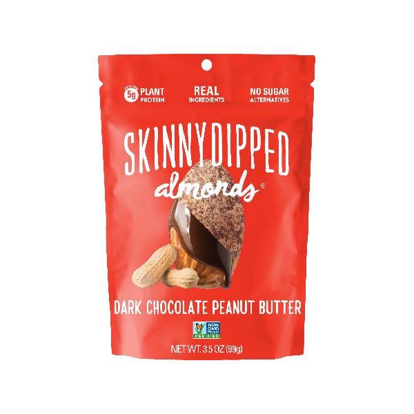 Skinny Dipped Almonds Dark Chocolate & Peanut Butter Skinny Dipped Almonds Zipper Pouch 3.5 Ounce Size - 10 Per Case.