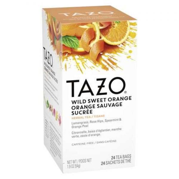 Tazo Tea Bags Wild Sweet Orange 24 Count Packs - 6 Per Case.