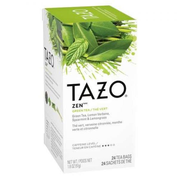Tazo Tea Bags Zen 24 Count Packs - 6 Per Case.