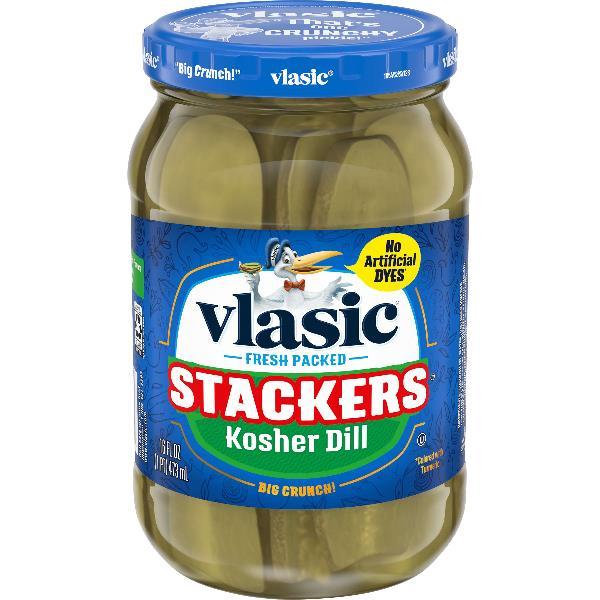 Vlasic Kosher Dill Stackers 16 Fluid Ounce - 6 Per Case.