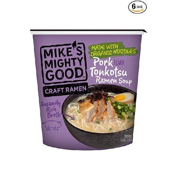 Mike's Mighty Good Pork Tonkotsu Organic Noodles 1.7 Ounce Size - 6 Per Case.