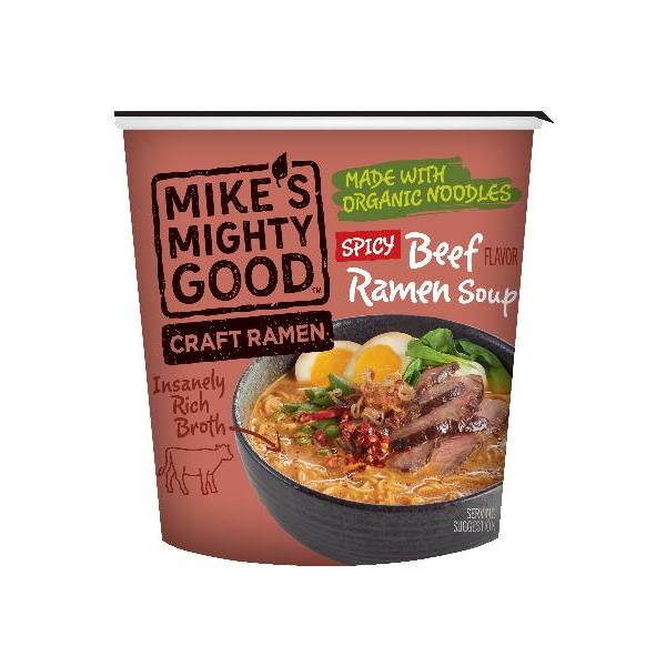 Mike's Mighty Good Spicy Beef Ramen Noodlesorganic 1.8 Ounce Size - 6 Per Case.