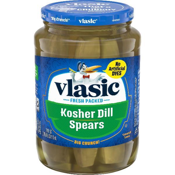 Vlasic Kosher Dill Spears 24 Fluid Ounce - 6 Per Case.