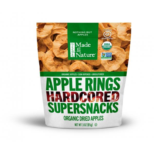 Made In Nature Dried Fruit Apples 3 Ounce Size - 6 Per Case.