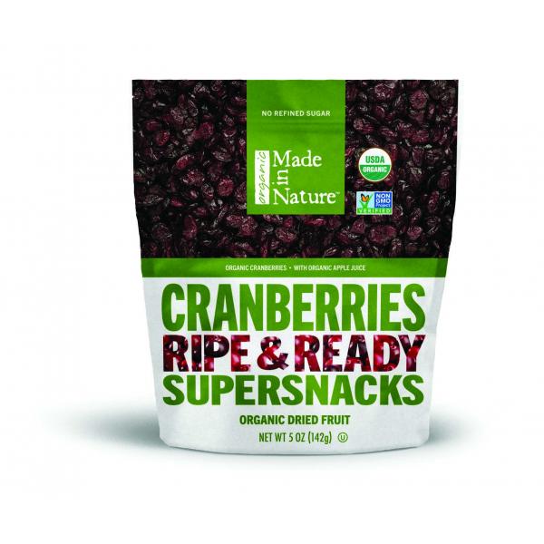 Made In Nature Dried Fruit Cranberries 4 Ounce Size - 6 Per Case.
