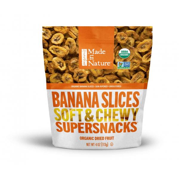 Made In Nature Dried Fruit Banana 4 Ounce Size - 6 Per Case.