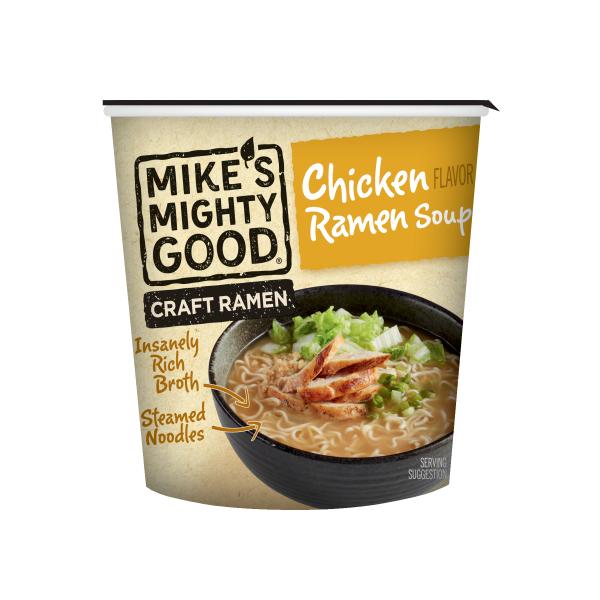 Mike's Mighty Good Ramen Soup Cup Chicken 1.7 Ounce Size - 6 Per Case.
