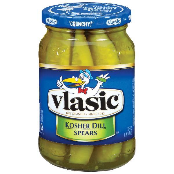 Vlasic Kosher Dill Pickle Spears 16 Fluid Ounce - 6 Per Case.