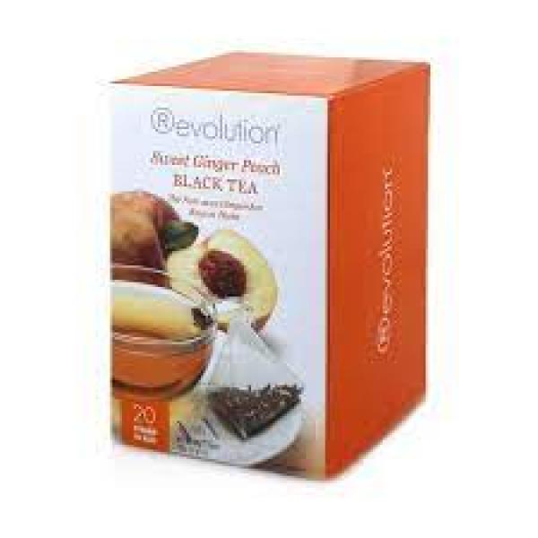 Revolution Tea Tea Sweet Ginger Peach Black 20 Count Packs - 6 Per Case.