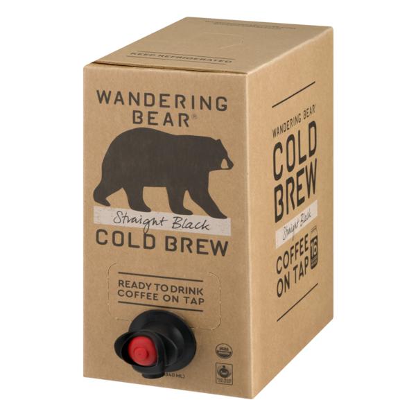 Wandering Bear Coffee Straight Black Cold Brew Coffee 96 Fluid Ounce - 3 Per Case.