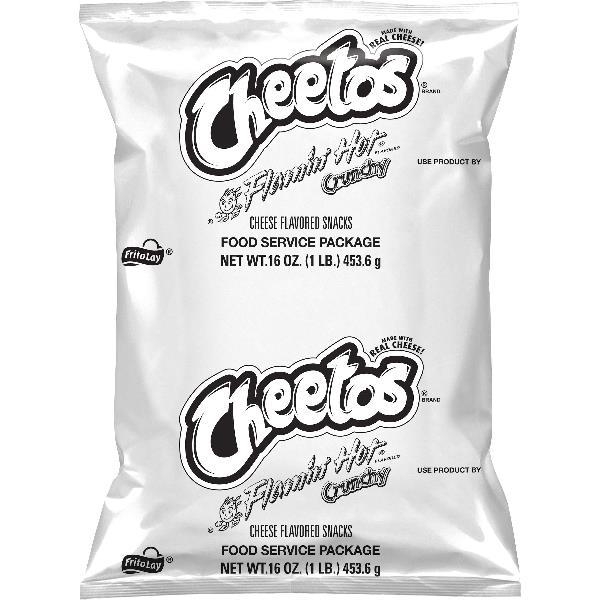 Cheetos Flamin Hot Cheese Flavored Snacks Plastic Bag Plastic Bag 16 Ounce Size - 6 Per Case.