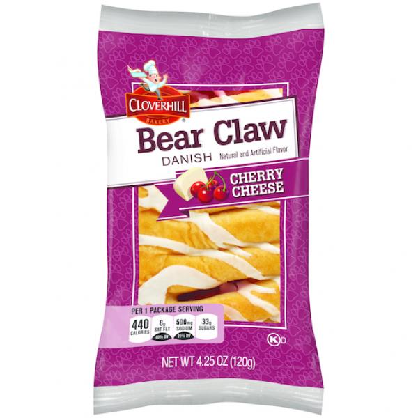 Cloverhill Cherry Cheese Claw Single Serve Freeze On Arrival 4.25 Ounce Size - 36 Per Case.