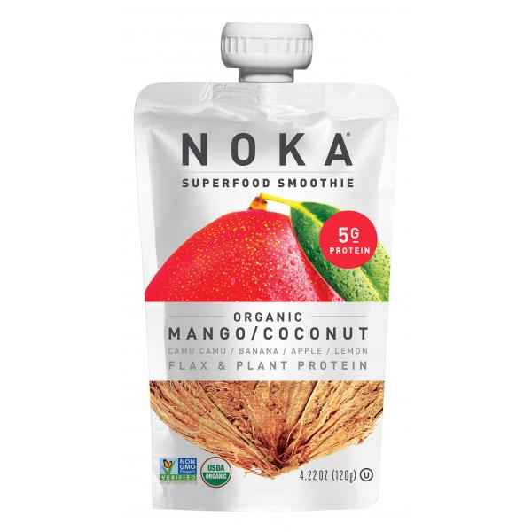 Noka Mango Coconut Superfruit Smoothie 4.22 Ounce Size - 12 Per Case.