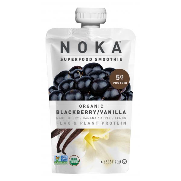 Noka Blackberry Vanilla Superfruit Smoothie 4.22 Ounce Size - 12 Per Case.