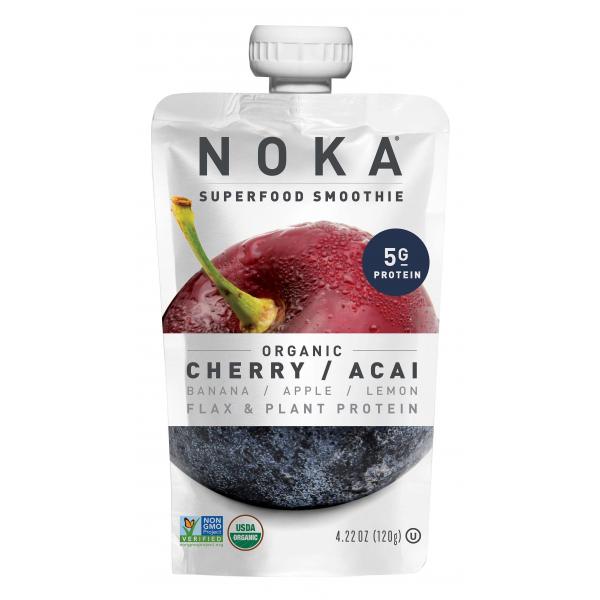 Noka Cherry Acai Superfruit Smoothie 4.22 Ounce Size - 12 Per Case.