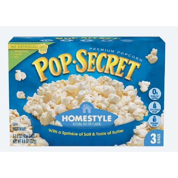 Homestyle Popcorn 9.6 Ounce Size - 6 Per Case.