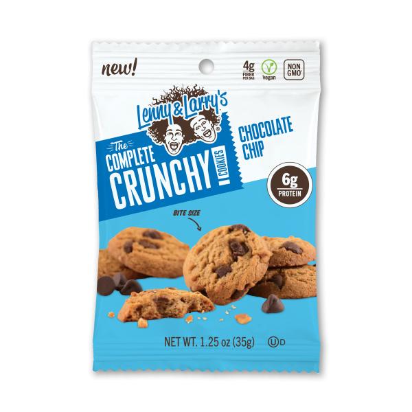 Lenny & Larry's Crunchy Cookie Chocolate Chip Crunchy Cookie 1.25 Ounce Size - 72 Per Case.