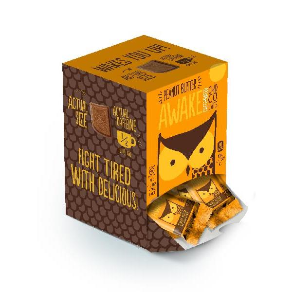 Caffeinated Chocolate Bites Singles Pb Chocolate 0.58 Ounce Size - 300 Per Case.