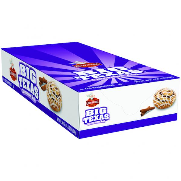 Big Texas Cinnamon Roll Single Serve Freeze On Arrival 4 Ounce Size - 36 Per Case.