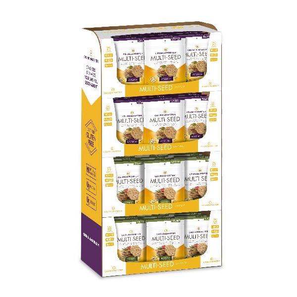 Crunchmaster Multi Seed Display Shipper Original Rosemary Oliveoil 1 Count Packs - 48 Per Case.